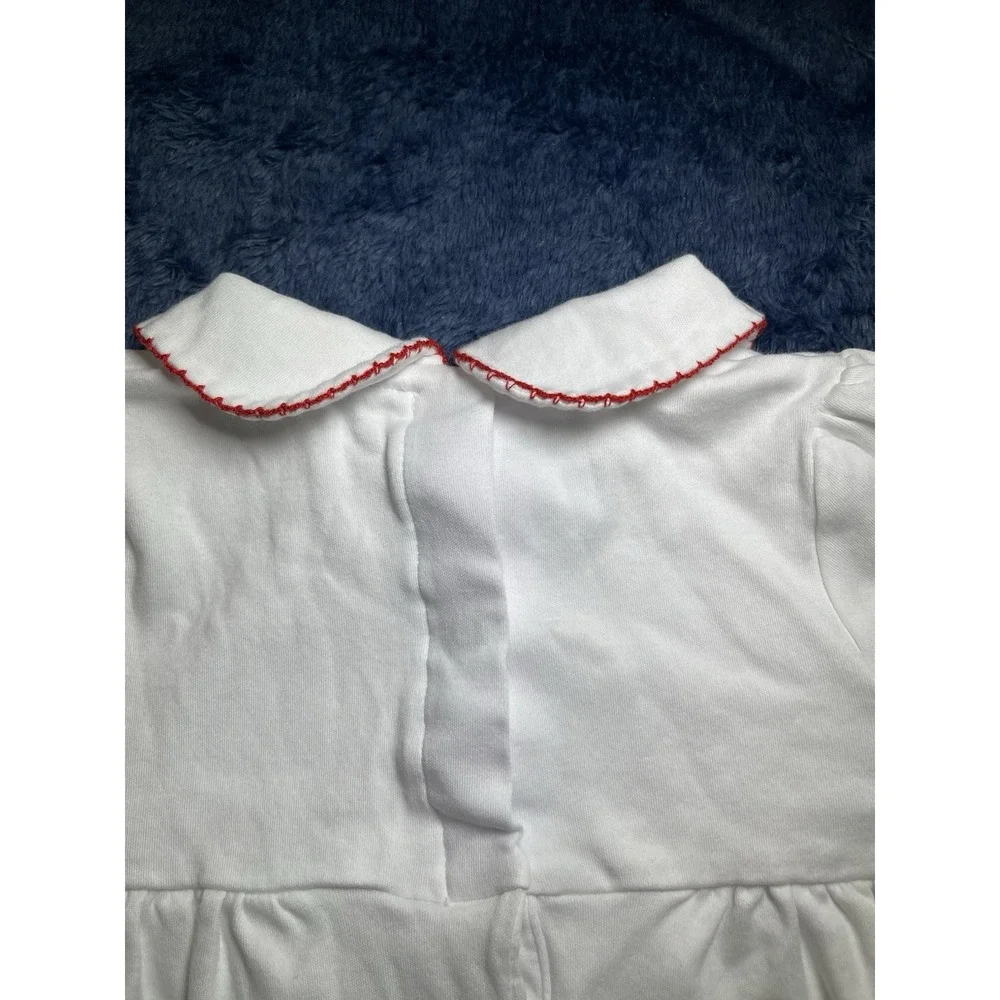 Magnolia Baby White USA Flag Red Accents White Collar Dress 24 Month Pima Cotton